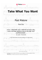 Sheet music, chords Post Malone, Travis Scott, Ozzy Osbourne - Take What You Want