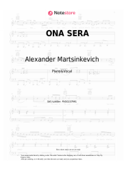 Sheet music, chords Alexander Martsinkevich, Grigory Esayan - ONA SERA