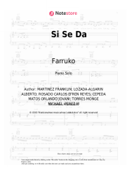 Sheet music, chords Farruko, Myke Towers - Si Se Da