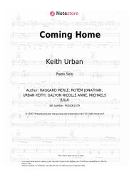 Sheet music, chords Keith Urban, Julia Michaels - Coming Home