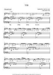 Sheet music, chords Capital Bra, Samra, LEA - 110