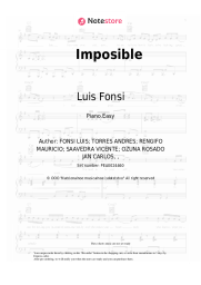 Sheet music, chords Luis Fonsi, Ozuna - Imposible