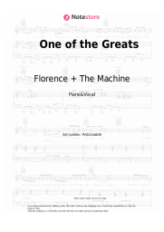 Sheet music, chords Florence + The Machine - One of the Greats