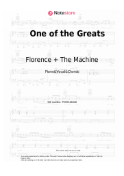 Sheet music, chords Florence + The Machine - One of the Greats