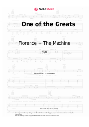 Sheet music, chords Florence + The Machine - One of the Greats