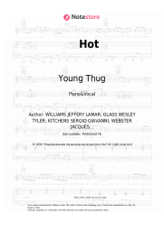Sheet music, chords Young Thug, Gunna - Hot
