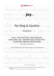 Sheet music, chords For King & Country - joy.