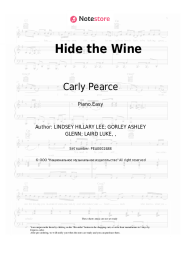 Sheet music, chords Carly Pearce - Hide the Wine
