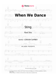 Sheet music, chords Sting - When We Dance