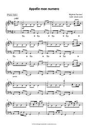 Sheet music, chords Mylène Farmer - Appelle mon numero
