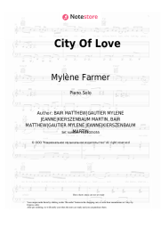 Sheet music, chords Mylène Farmer - City Of Love