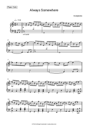 Sheet music, chords Scorpions - Always Somewhere