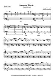 Sheet music, chords James Horner - Death of Titanic (Titanic Soundtrack OST)