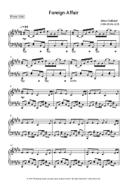 Sheet music, chords Mike Oldfield, Maggie Reilly - Foreign Affair