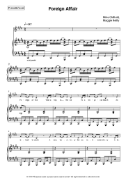 Sheet music, chords Mike Oldfield, Maggie Reilly - Foreign Affair