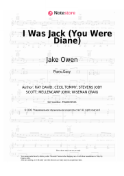 Sheet music, chords Jake Owen -  I Was Jack (You Were Diane)