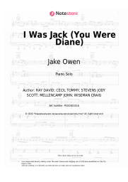 Sheet music, chords Jake Owen -  I Was Jack (You Were Diane)