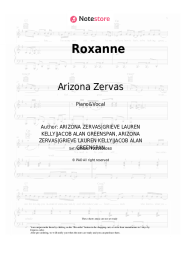 Sheet music, chords Arizona Zervas - Roxanne