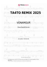 Sheet music, chords VONAMOUR - ТА4ТО REMIX 2025