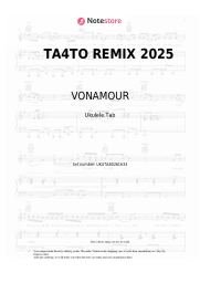 Sheet music, chords VONAMOUR - ТА4ТО REMIX 2025