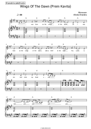 Sheet music, chords Monsoon, Sheila Chandra - Wings of Dawn (Prem Kavita)