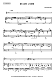 Sheet music, chords Andrea Bocelli - Besame Mucho