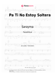 Sheet music, chords Sarayma - Pa Ti No Estoy Soltera
