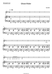 Sheet music, chords Suicide - Ghost Rider