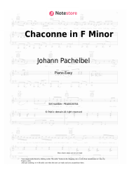 Sheet music, chords Johann Pachelbel - Chaconne in F Minor