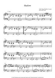 Sheet music, chords Lady Gaga, Bradley Cooper - Shallow (From A Star Is Born)