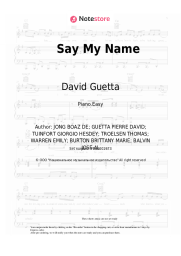 Sheet music, chords David Guetta, Bebe Rexha, J Balvin - Say My Name