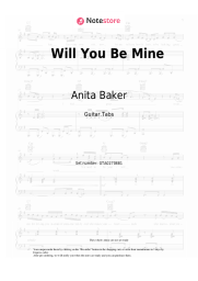 Sheet music, chords Anita Baker - Will You Be Mine