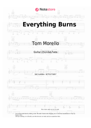 Sheet music, chords Tom Morello, Beartooth - Everything Burns