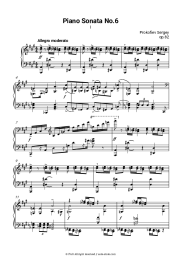 Sheet music, chords S. Prokofiev - Sonata No. 6 in A Major, Op 82, part 1