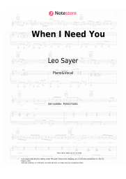 Sheet music, chords Leo Sayer - When I Need You