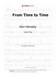 Sheet music, chords Ken Hensley - From Time to Time