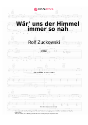 Sheet music, chords Rolf Zuckowski - Wär’ uns der Himmel immer so nah