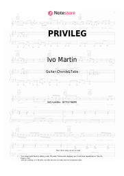 Sheet music, chords Ivo Martin - PRIVILEG