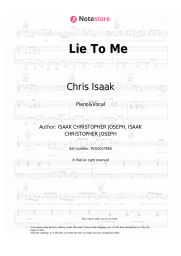 Sheet music, chords Chris Isaak - Lie To Me