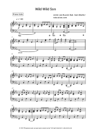 Sheet music, chords Armin van Buuren, Sam Martin - Wild Wild Son