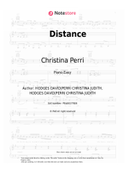 Sheet music, chords Christina Perri, Jason Mraz - Distance