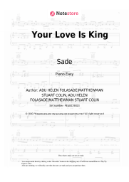 Sheet music, chords Sade - Your Love Is King