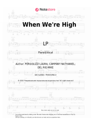 Sheet music, chords LP - When We're High