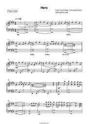 Sheet music, chords Cash Cash, Christina Perri - Hero