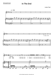 Sheet music, chords Linkin Park - In The End