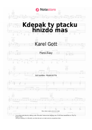 Sheet music, chords Karel Gott - Kdepak ty ptacku hnizdo mas