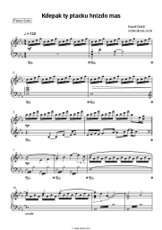 Sheet music, chords Karel Gott - Kdepak ty ptacku hnizdo mas