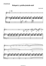 Sheet music, chords Karel Gott - Kdepak ty ptacku hnizdo mas