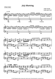 Sheet music, chords Uriah Heep - July Morning