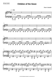 Sheet music, chords Black Sabbath - Children of the Grave